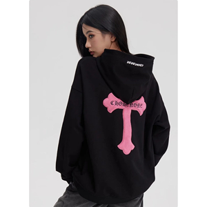 Sudadera con capucha de moda para mujer, estampado de hojaldre personalizable con logotipo en la parte delantera y trasera, técnica de lavado ácido antiretráctil para otoño - Product Image 2