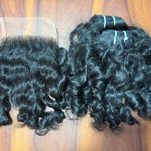 Extensions de cheveux humains vierges indiennes bouclées pour bébés, non traitées, 100 % cuticules alignées, vente en gros - Product Image 1