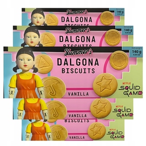 Premium Yummers Squid Game Dalgona Galletas Sabor a vainilla 140g Dulce golosina coreana Venta al por mayor Artículo caliente directo de fábrica - Product Image 3