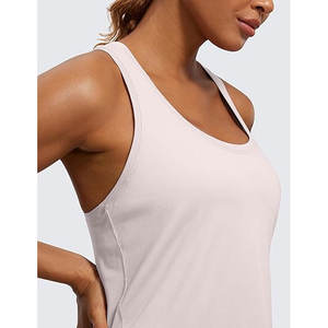 Débardeur d'entraînement en coton Pima pour femme Racerback Coupe ample Léger Sports Yoga Débardeur Lavande Gris - Product Image 6