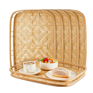 Bandejas para servir de bambú rectangulares de suministro vietnamita para comida, soporte para aperitivos, precio barato al por mayor - Product Image 4