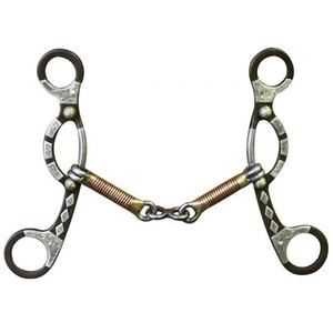 Muserolle en cuir doublée de polaire hackamore avec des joues en acier inoxydable Western Bits - Product Image 5