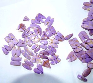 Par de gemas naturales de fosfosiderita para pendientes Par de gemas naturales para pendientes Cabujón de piedras preciosas sueltas Piedra preciosa suelta - Product Image 2