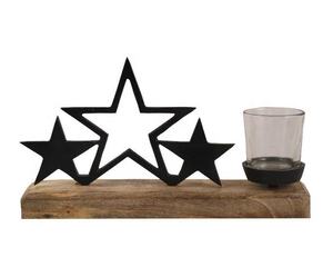 Étoile de Noël en aluminium coulé de haute qualité dorée finie sur une base en bois Ensemble de 2 utilisations dans la décoration de Noël à la maison et à l'hôtel - Product Image 6