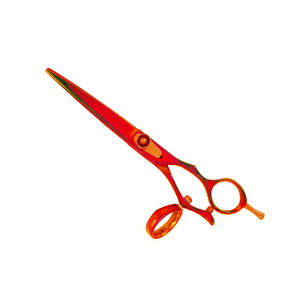 Tijeras para el cuidado de mascotas recubiertas de Color rojo al por mayor rectas 6,5 pulgadas con anillo ajustable herramienta de belleza - Product Image 1