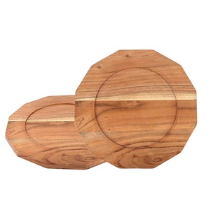 Plato para servir comida de cocina casera, placa de cargador de madera de tamaño personalizado de alta calidad para cargador de madera de acacia chapado 100% de la mejor calidad - Product Image 1
