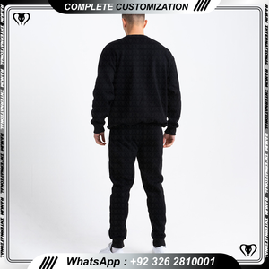 Ensembles de survêtements de sport de jogging pour hommes personnalisés de haute qualité 100% survêtements d'entraînement unis en coton avec impression d'été - Product Image 6