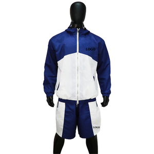 Cortavientos de nailon personalizado, ligero, impermeable, de alta calidad, conjunto corto con cierre de cremallera, conjuntos para correr, conjuntos para correr, Color de contraste - Product Image 4