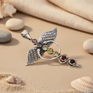 Pendentif en argent 925 plaqué or rose rhodié pour femme, à porter au quotidien ou en cadeau - Product Image 1
