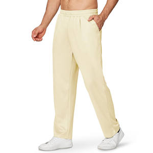 Pantalones deportivos de alta calidad para hombre con cremallera en el tobillo y pantalones lavados con panel curvo Pantalones acampanados personalizados con lavado ácido - Product Image 2