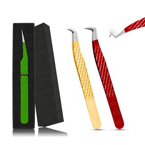 Pince à cils professionnelle en acier inoxydable de haute qualité, pointe pointue, facile à utiliser pour outil de beauté en couches minces épaisses, vente en gros - Product Image 6