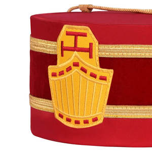 Nouveau Style Haute Qualité Couronne Cap Rouge Soie Bas quantité minimale de commande OEM Service Maçonnique Franc-Maçon Couronne Caps - Product Image 3