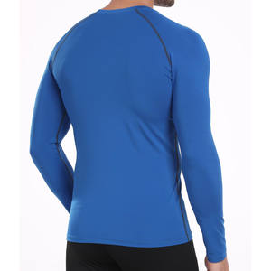T-shirts Rash Guard à col rond à manches longues Nouveau produit Coupe ajustée Protection de la peau pour les activités de plein air Rash Guard pour hommes - Product Image 3