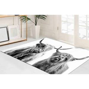 Tapis à motif Highland Cow - Tapis imprimé avec un design écossais, tapis gobelin - Product Image 2