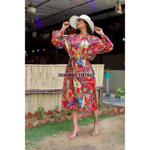 Kimono vintage en coton indien Peignoir de bain Robe de chambre de plage d'été pour la vie quotidienne Cadeau parfait pour sa saison de printemps - Product Image 1