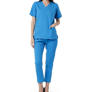 Ensemble de blouses médicales pour femmes, usage hospitalier, tissu respirant en coton et polyester, pantalon de travail professionnel confortable - Product Image 4