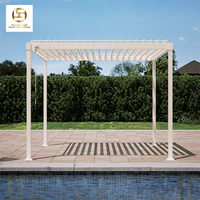 Pergola moderne en aluminium de haute qualité 3x3m-Design bioclimatique éclairage LED opération électrique/manuelle pour balcon jardin luxe