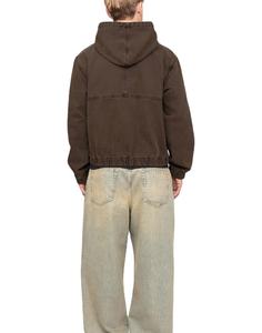 Chaqueta de trabajo con capucha lavada de lona resistente para hombre al por mayor de buena calidad, chaqueta de trabajo con forro acolchado 100% para hombre - Product Image 5