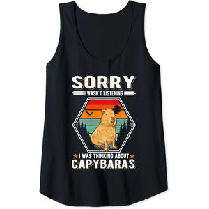 <b>Black</b> Cartoon 3D Print Capybara Tank Top Men Kids Summer Casual Oversized Sleeveless T Shirts Quick Dry Tops Gym Fitness <b>Vest</b> - Product Image 2