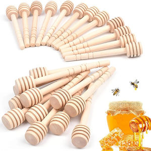 Mini pegatina de árbol de miel de madera de 2 pulgadas para tarro de miel 4 Snowy Mini miel para fiestas de boda - Product Image 1