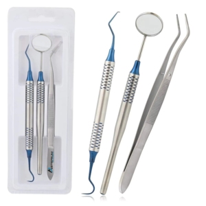 Juego de Instrumentos de Diagnóstico Dental de Acero Inoxidable de Primera Calidad, Espejo, Pinzas, Explorador, para Examen Oral, con Agarre Ergonómico - Product Image 4