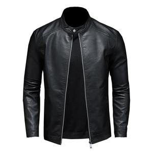 Nouvelle tendance mode automne-hiver 2026 : Veste en cuir PU couleur unie pour homme, décontractée, ample et confortable, grandes tailles - Product Image 5