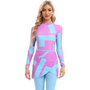 Ensemble Burkini pour femmes fabriqué au Pakistan, coupe haute, imprimé, design et marque personnalisés, séchage rapide et respirant, polyester et élasthanne - Product Image 2