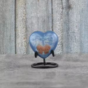 Urnas de recuerdo de corazón más nuevas con soporte, urna grabada de alta calidad para cenizas de bebé, recuerdos de corazón de alta calidad, recuerdo de corazón de latón - Product Image 4