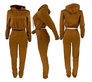 ชุดกีฬาสองชิ้นสำหรับวิ่งจ๊อกกิ้งเสื้อแจ็กเก็ตมีฮู้ดพร้อมผ้าสำหรับฤดูหนาวชุดวอร์มจ๊อกกิ้ง - Product Image 2