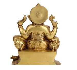 Best Quality Antique Finish Lord Ganesh <b>Statue</b> Perfect for Home Decor Spiritual Healing & Prosperity Blessings - Product Image 2