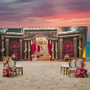 Configuración de Mandap de fibra junto a la playa/Mandap de fibra de boda junto al mar/Mandap de fibra con tema del océano decoración de Mandap de fibra costera estilo playero - Product Image 2