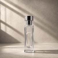 Botol Parfum Kaca 50ml Laris Manis, dengan Semprotan Tipe Pompa, Botol Kosong Persegi Dapat Disesuaikan untuk Warna Semprotan