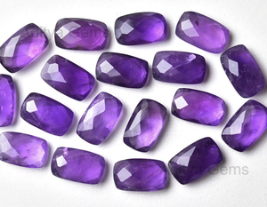 Damiers d'améthyste africaine naturelle coussin dos plat coupe pierres précieuses en vrac Jaipur fabricant prix de gros violet - Product Image 3
