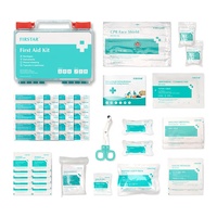 Trousse de premiers secours familiale Firstar 154 pièces pour les voyages, boîte d'urgence médicale pour véhicule, camping en plein air, source d'alimentation manuelle