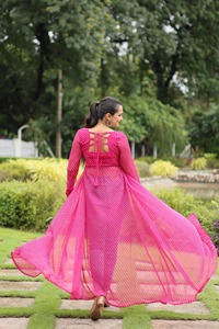 ชุดเสื้อกางเกงสีชมพูสำหรับผู้หญิงชุดตะวันตกสุดพิเศษสุดแฟนซี - Product Image 5