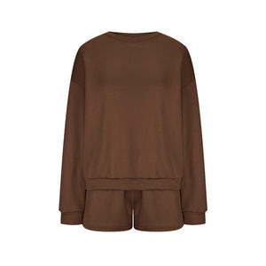 ชุดเสื้อผ้า2ชิ้นสำหรับผู้หญิงชุดปักโลโก้แฟชั่นแบบเรียบง่ายสำหรับฤดูร้อน - Product Image 5