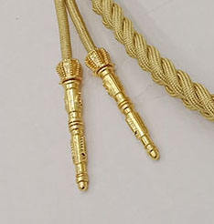 Alta calidad, dos puntas chapadas en oro de latón, cordón dorado informal Aiguillette en algodón, accesorio de alta calidad - Product Image 6