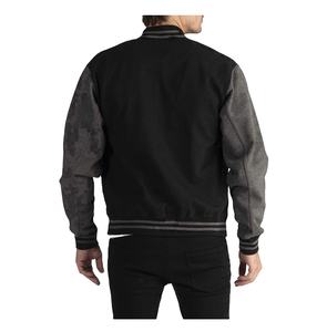 High Quality Custom Winter Men's Varsity Jackets Thin Canvas Material <b>Stand</b> Collar Embroidered Print Wholesale - Product Image 3