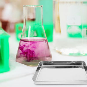 Plateau plat en acier inoxydable 304 pour instruments médicaux, plateau de rangement manuel pour laboratoire chirurgical vétérinaire et utilisations médicales - Product Image 2