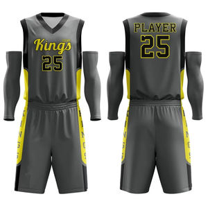 Conjunto de camiseta de baloncesto personalizado unisex, ropa deportiva de secado rápido, transpirable, tamaño ajustable con logotipo personalizado, impresión digital - Product Image 2