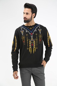 Vente en gros de sweatshirts coupe-vent à manches longues 100% coton à col ras du cou pour hommes d'hiver avec logo personnalisé-Service OEM - Product Image 4