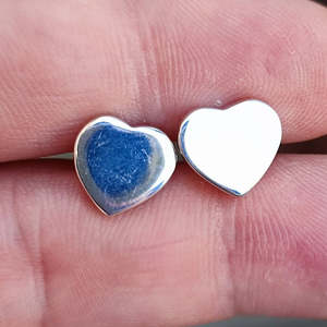 925 Sterling <b>Silver</b> Heart-Shape <b>Stud</b> Earrings Fruit Pattern <b>Silver</b> <b>Studs</b> - Product Image 4