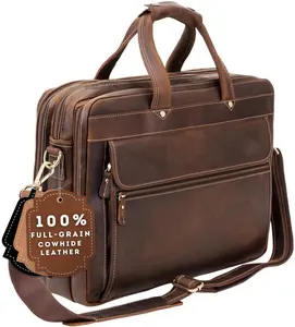 Voll narben leder Aktentasche für Männer Hand gefertigte Leder-Laptop tasche für Männer/Custom Design Leder-Laptop tasche