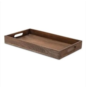 Bandejas DE SERVICIO DE ALUMINIO más vendidas con oro natural y acabado martillado con asas Bandeja de servicio personalizada para la venta - Product Image 6
