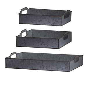 Vente chaude Rouillé Vintage Look Galvanisé Plateau De Service En Métal Pour La Maison Restaurant De Mariage Bar Ferme Parties Plateau De Service - Product Image 1