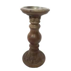 Soporte de vela de bambú de madera decorativa estilo decoración del hogar con otros portavelas y tarros linternas de etiqueta privada - Product Image 1