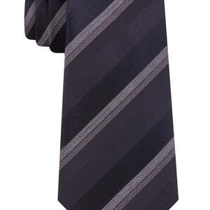 Cravatta slim da uomo Kenneth Cole Reaction, stampata a righe testurizzate, nera, taglia regolare, realizzata in poliestere - Product Image 3