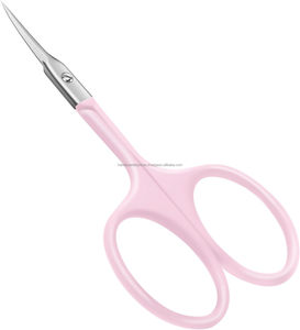 Nouvel arrivage : Kit de ciseaux à ongles premium à pointe incurvée, manche doux au toucher, outil de beauté pour cuticules, idéal pour le nail art, logo personnalisé - Product Image 1