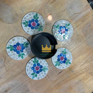 Vietnam Manufacturer's Mats & <b>Pads</b> Unique Mother of Pearl Coasters Set Mosaic Drink Coaster for <b>Coffee</b> Cup Low Price - Product Image 4