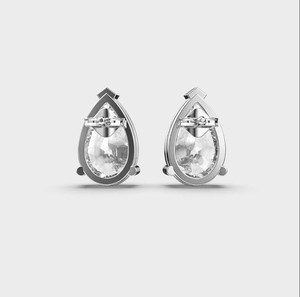 IGI Certified Lab Grown Pear Cut Diamond Stud Earrings Solid 925 Sterling Silver Solitaire Pear Diamond Earrings - Product Image 3